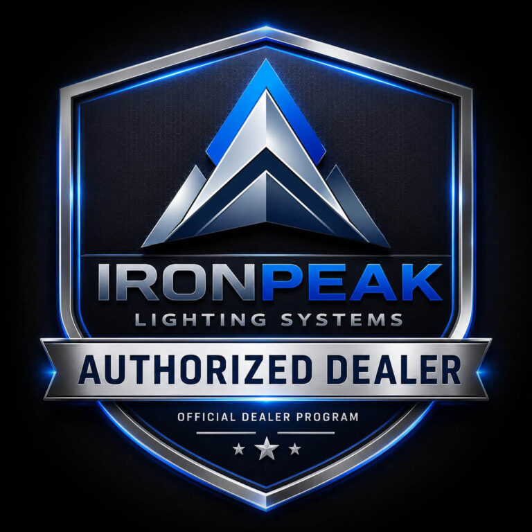 Solas Lighting IronPeak certified dealer badge